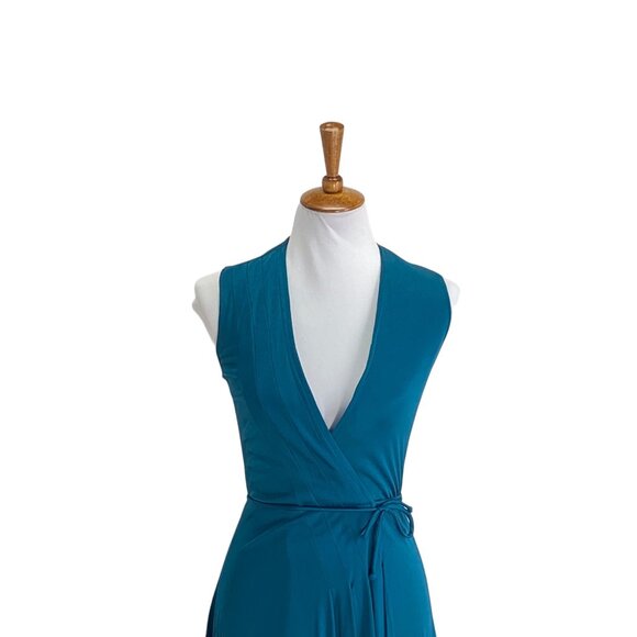 Mara J Jrs. Wrap Dress Green Size 7 NWT Deadstock Vintage Retro Mob Wife Boho - Picture 5 of 13